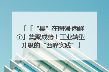 「“县”在图强·西峰①」集聚成势！工业转型升级的“西峰实践”