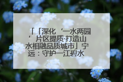 「深化‘一水两园’片区提质·打造山水相融品质城市」宁远：守护一江碧水 共享幸福河湖
