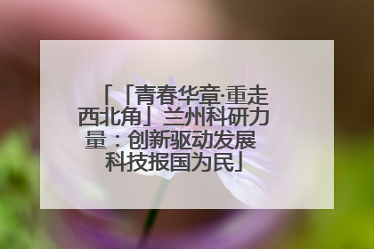 「青春华章·重走西北角」兰州科研力量：创新驱动发展 科技报国为民
