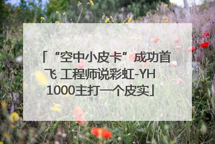 “空中小皮卡”成功首飞 工程师说彩虹-YH1000主打一个皮实