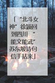 “北斗女神”徐颖回到四川 “能文能武”苏东坡诗句信手拈来