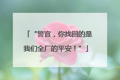 “警官，你找回的是我们全厂的平安！”