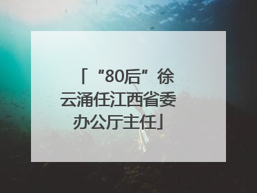 “80后”徐云涌任江西省委办公厅主任