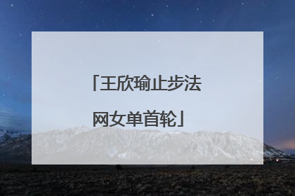 王欣瑜止步法网女单首轮
