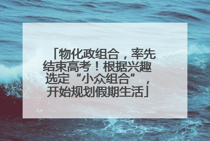 物化政组合，率先结束高考！根据兴趣选定“小众组合”，开始规划假期生活