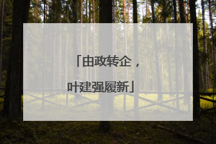 由政转企，叶建强履新
