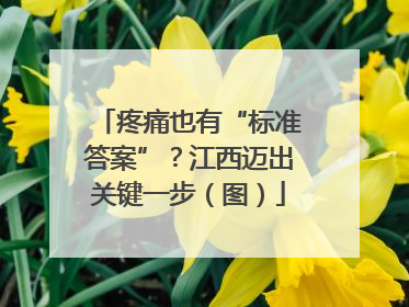 疼痛也有“标准答案”？江西迈出关键一步（图）