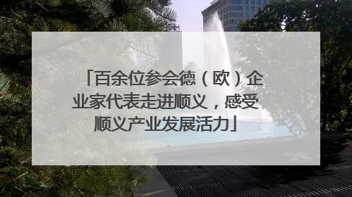 百余位参会德（欧）企业家代表走进顺义，感受顺义产业发展活力
