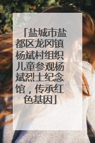 盐城市盐都区龙冈镇杨斌村组织儿童参观杨斌烈士纪念馆，传承红色基因
