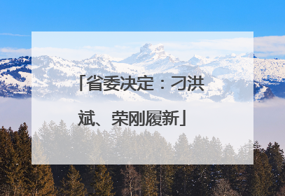 省委决定：刁洪斌、荣刚履新