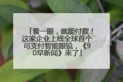 看一眼，就能付款！这家企业上线全球首个可支付智能眼镜，《90早新闻》来了