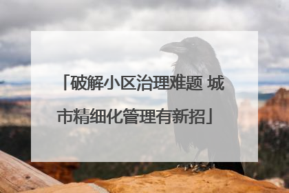 破解小区治理难题 城市精细化管理有新招