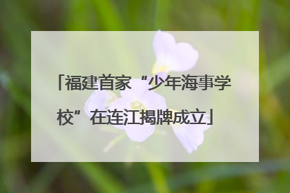 福建首家“少年海事学校”在连江揭牌成立