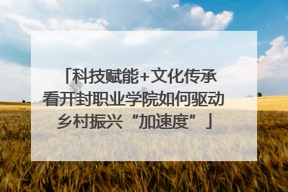 科技赋能+文化传承 看开封职业学院如何驱动乡村振兴“加速度”