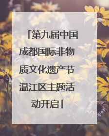 第九届中国成都国际非物质文化遗产节温江区主题活动开启