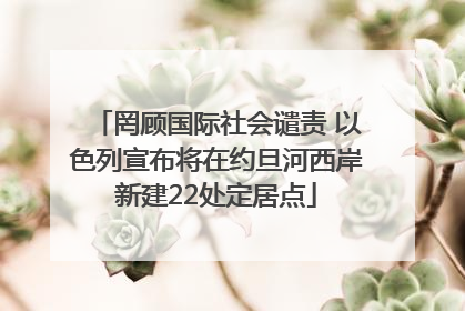 罔顾国际社会谴责 以色列宣布将在约旦河西岸新建22处定居点