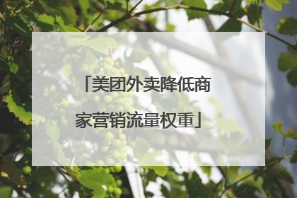 美团外卖降低商家营销流量权重