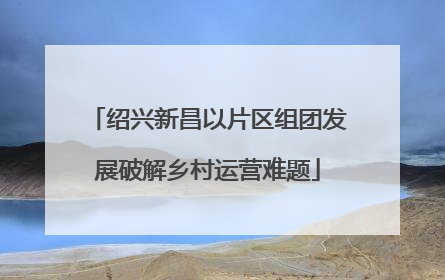绍兴新昌以片区组团发展破解乡村运营难题