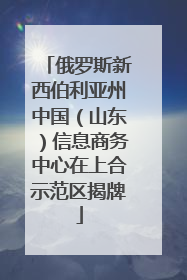 俄罗斯新西伯利亚州中国（山东）信息商务中心在上合示范区揭牌
