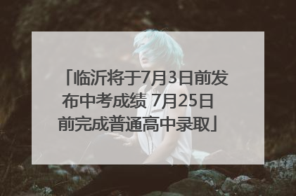 临沂将于7月3日前发布中考成绩 7月25日前完成普通高中录取