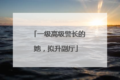 一级高级警长的她，拟升副厅