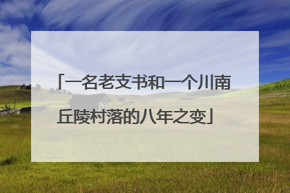 一名老支书和一个川南丘陵村落的八年之变