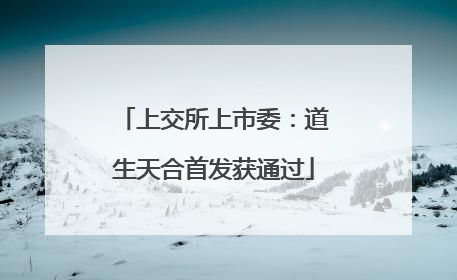 上交所上市委：道生天合首发获通过