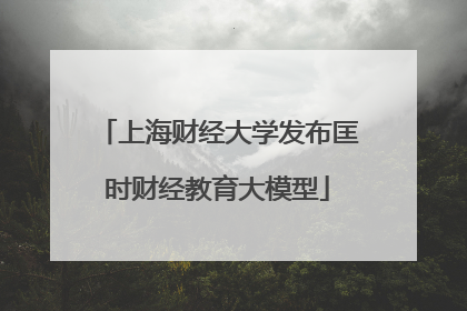 上海财经大学发布匡时财经教育大模型