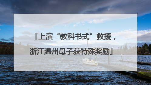 上演“教科书式”救援，浙江温州母子获特殊奖励