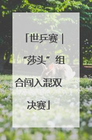 世乒赛｜“莎头”组合闯入混双决赛