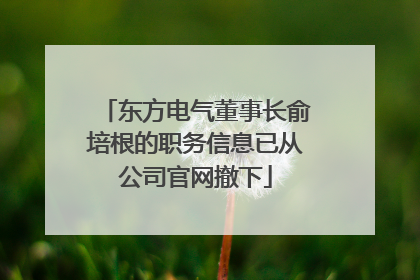 东方电气董事长俞培根的职务信息已从公司官网撤下