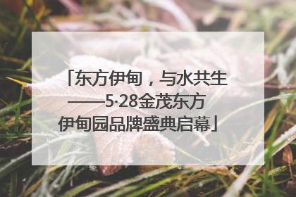 东方伊甸，与水共生——5·28金茂东方伊甸园品牌盛典启幕
