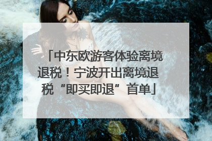 中东欧游客体验离境退税！宁波开出离境退税“即买即退”首单
