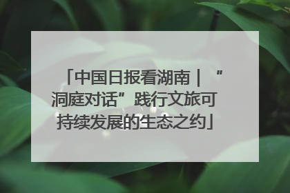 中国日报看湖南｜“洞庭对话”践行文旅可持续发展的生态之约