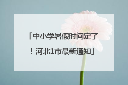 中小学暑假时间定了！河北1市最新通知