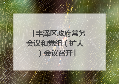 丰泽区政府常务会议和党组（扩大）会议召开