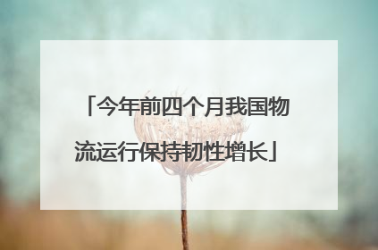 今年前四个月我国物流运行保持韧性增长