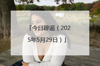 今日辟谣（2025年5月29日）