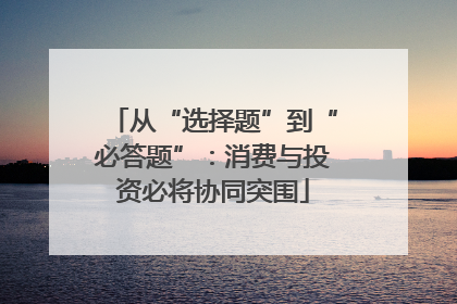 从“选择题”到“必答题”：消费与投资必将协同突围