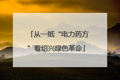 从一纸“电力药方”看绍兴绿色革命