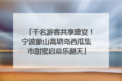 千名游客共享盛宴！宁波象山高塘岛西瓜集市甜蜜启幕乐翻天
