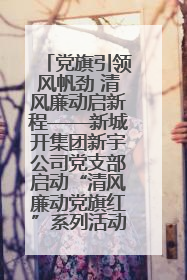 党旗引领风帆劲 清风廉动启新程——新城开集团新宇公司党支部启动“清风廉动党旗红”系列活动