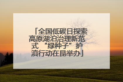 全国低碳日探索高原湖泊治理新范式 “绿种子”护滇行动在昆举办