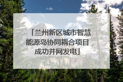 兰州新区城市智慧能源岛协同耦合项目成功并网发电