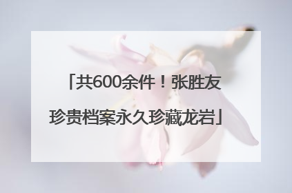 共600余件！张胜友珍贵档案永久珍藏龙岩