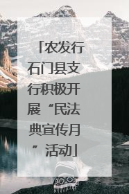 农发行石门县支行积极开展“民法典宣传月”活动