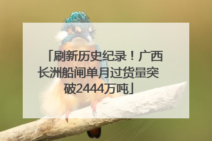 刷新历史纪录！广西长洲船闸单月过货量突破2444万吨