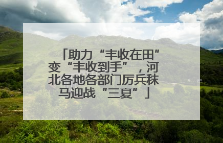 助力“丰收在田”变“丰收到手”，河北各地各部门厉兵秣马迎战“三夏”