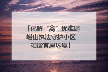 化解“禽”扰难题 崂山执法守护小区和谐宜居环境