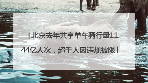 北京去年共享单车骑行量11.44亿人次，超千人因违规被限